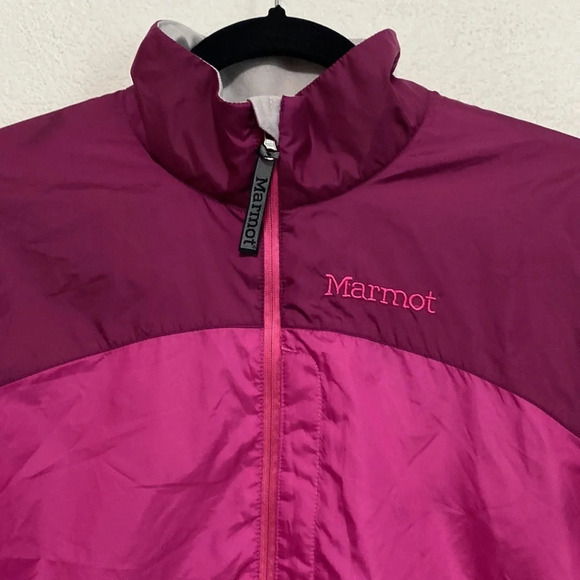 Marmot Pink & Purple Long Sleeve Full Zip Collared Windbreaker Jacket Size M - Picture 2 of 5